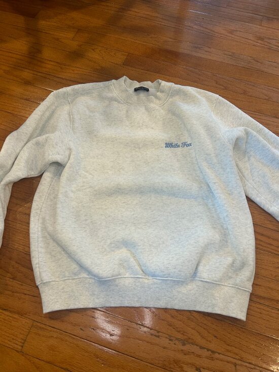 White Fox Boutique Tops - White Fox - Gray Crewneck with Blue Letters - XS - Like New